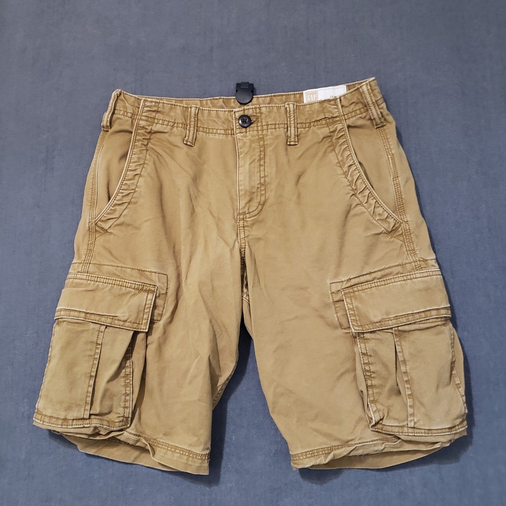 Gap Cargo Shorts‎ Mens 28 Brown Palomino Khaki Utility Cotton Stretch 440760-02